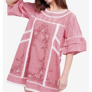 Free people red gingham dress